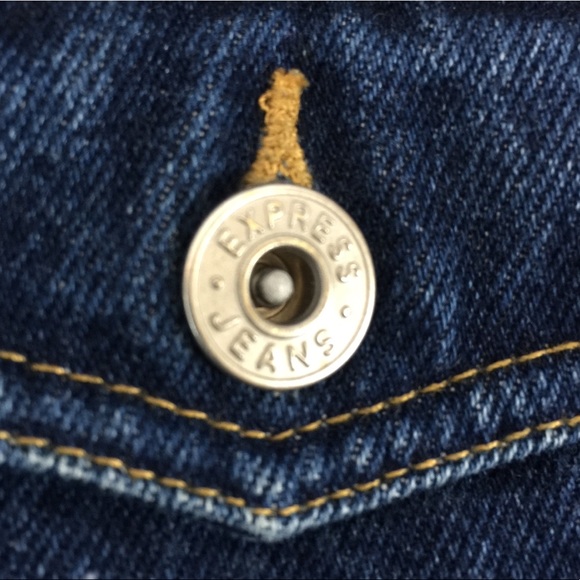 HAND-PAINTED JEANS JACKET!  Express Size M. Artsy! - Picture 6 of 8